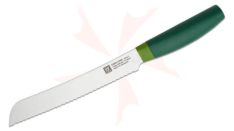 Zwilling J.A. Henckels NOW-S 8 inch Serrated Bread Knife, Green Polypropylene Handle