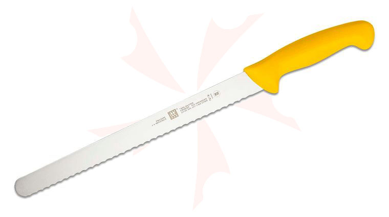 Zwilling J.A. Henckels TWIN Master 12 inch Serrated Slicing Knife, Yellow Zytel Handle
