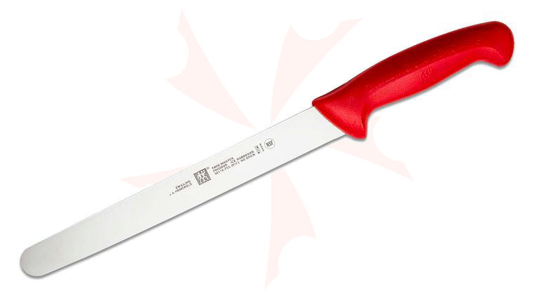 Zwilling J.A. Henckels TWIN Master 10 inch Plain Slicing Knife, Red Zytel Handle