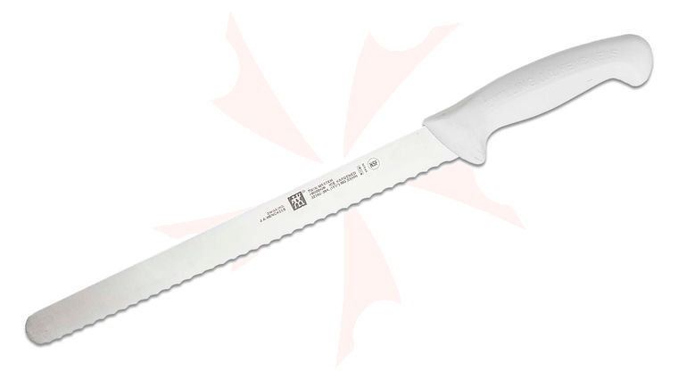 Zwilling J.A. Henckels TWIN Master 12 inch Serrated Slicing Knife, White Zytel Handle
