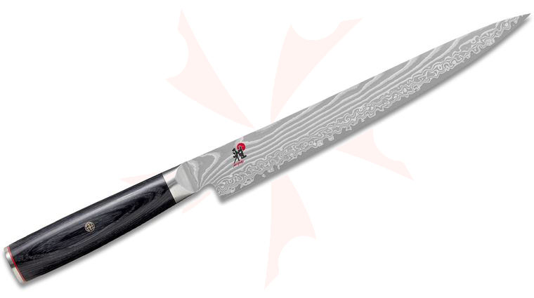 Zwilling J.A. Henckels Miyabi Kaizen II Damascus Sujihiki (Slicing Knife), 9.5 inch Blade, Pakkawood Handle