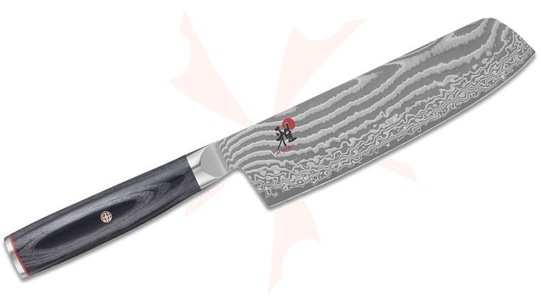 Zwilling J.A. Henckels Miyabi Kaizen II Damascus Nakiri Knife, 6.5 inch Blade, Pakkawood Handle