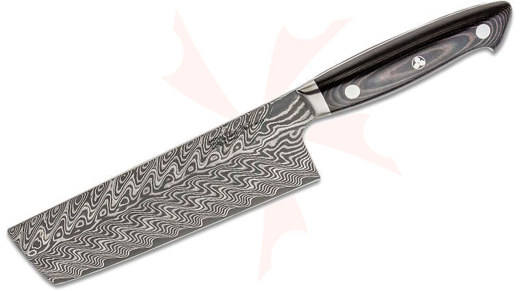 Zwilling J.A. Henckels EUROLine Bob Kramer Stainless Damascus 6.5 inch Nakiri Knife, Micarta Handles