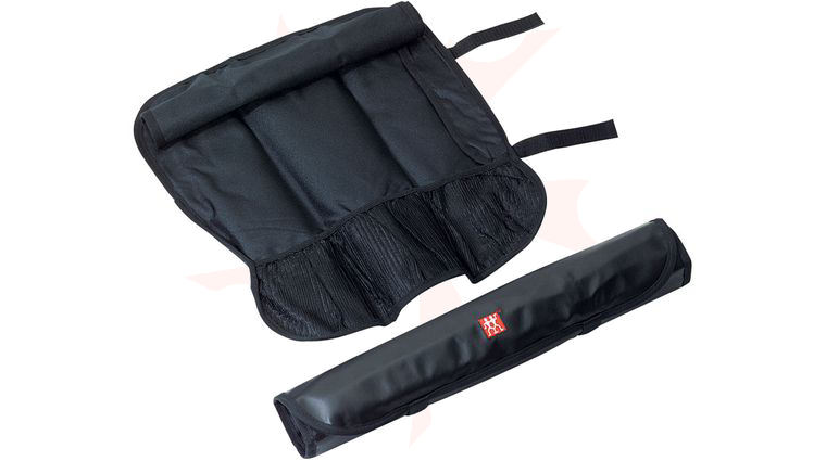 Zwilling J.A. Henckels Storage Black Kitchen Knife Roll Bag, 20 inch x 6 inch Closed
