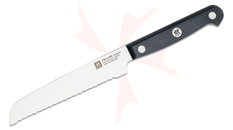 Zwilling J.A. Henckels Gourmet 5 inch Serrated Utility Knife, Black POM Handles