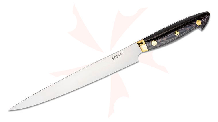 Zwilling J.A. Henckels Bob Kramer Carbon 2.0 9 inch Slicing Knife, Brown/Black Micarta Handle with Mosaic Pin