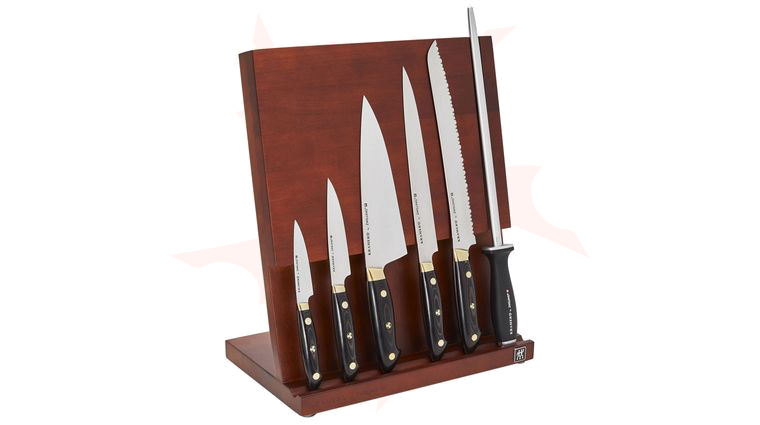 Zwilling J.A. Henckels Bob Kramer Carbon 2.0 7pc Block Set, Brown/Black Micarta Handles