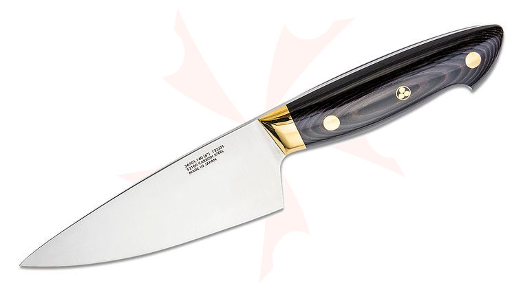 Zwilling J.A. Henckels Bob Kramer Carbon 2.0 6 inch Chef's Knife, Brown/Black Micarta Handle with Mosaic Pin