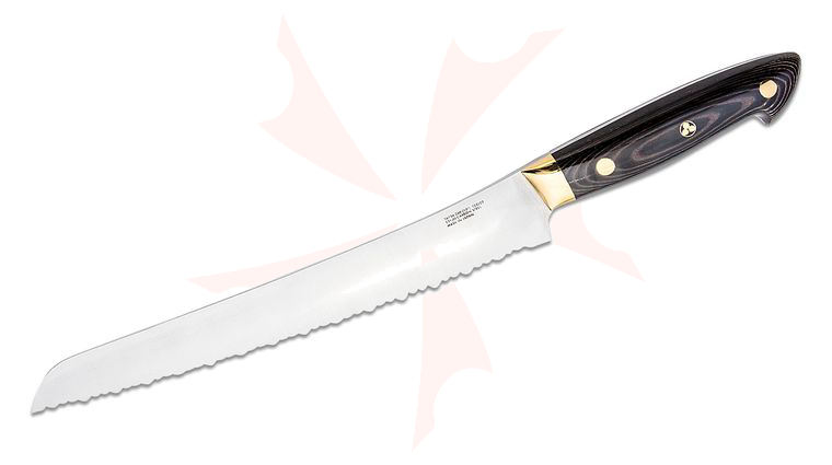 Zwilling J.A. Henckels Bob Kramer Carbon 2.0 10 inch Serrated Bread Knife, Brown/Black Micarta Handle with Mosaic Pin