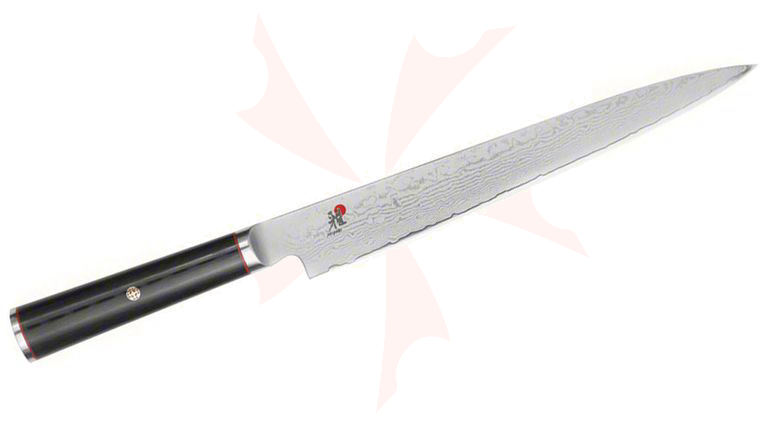 Zwilling J.A. Henckels Miyabi Kaizen 9.5 inch Slicer Knife, VG10 (CMV60) Damascus Blade, Micarta Handle
