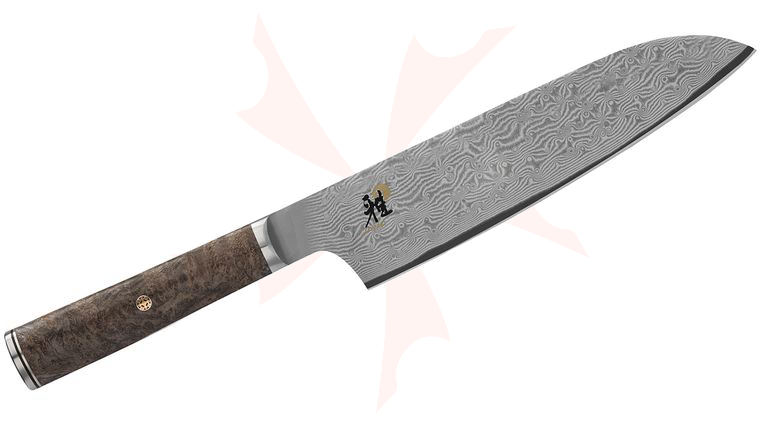 Zwilling J.A. Henckels Miyabi Black 5000MCD67 7 inch Damascus Santoku Knife, Big Leaf Maple Burl Wood Handle