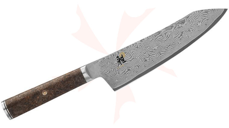 Zwilling J.A. Henckels Miyabi Black 5000MCD67 7 inch Damascus Rocking Santoku Knife, Big Leaf Maple Burl Wood Handle