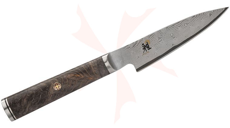 Zwilling J.A. Henckels Miyabi Black 5000MCD67 3.5 inch Damascus Paring Knife, Big Leaf Maple Burl Wood Handle
