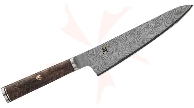 Zwilling J.A. Henckels Miyabi Black 5000MCD67 5.25 inch Damascus Prep Knife, Big Leaf Maple Burl Wood Handle
