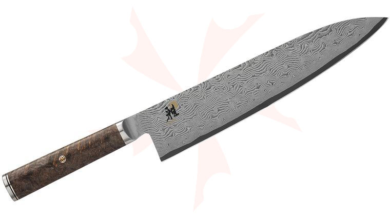 Zwilling J.A. Henckels Miyabi Black 5000MCD67 9.5 inch Damascus Chef's Knife, Big Leaf Maple Burl Wood Handle