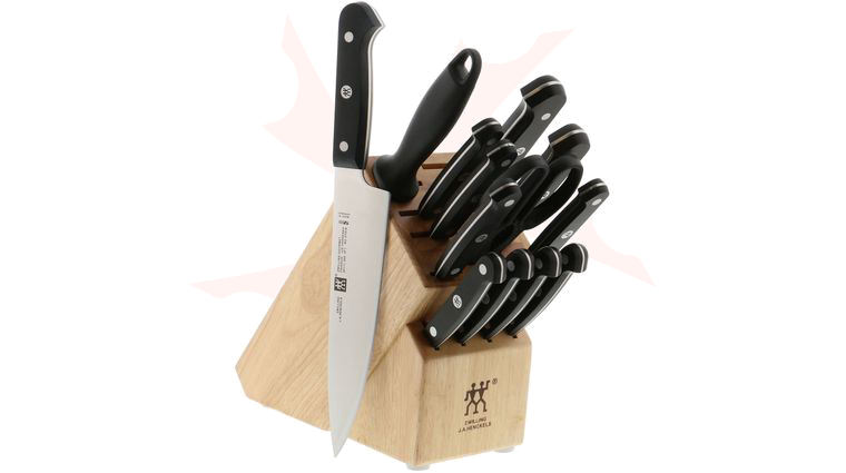 Zwilling J.A. Henckels Gourmet 14 Piece Block Set, Black POM Handles