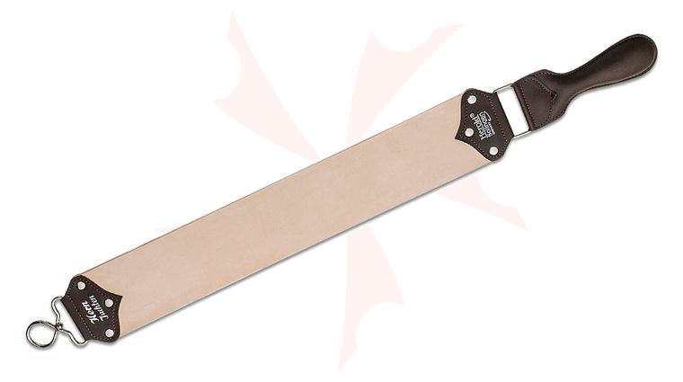 Herold Solingen Hanging Double Sided Leather Razor Strop w/ Leather Handle, Overall Size 26.25 inch x 3.13 inch