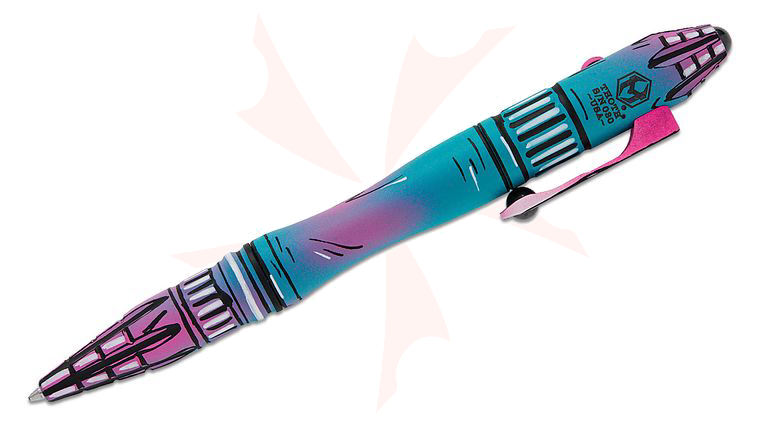 Heretic Knives Thoth Modular Pen, Miami Vice Cel Shade Titanium with Titanium Barrel Extension