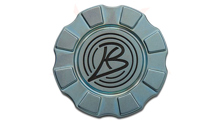 HiTex Gear Ben Krein Collab Titanium Poker Chip with Hammered Patinaed Brass Inlay