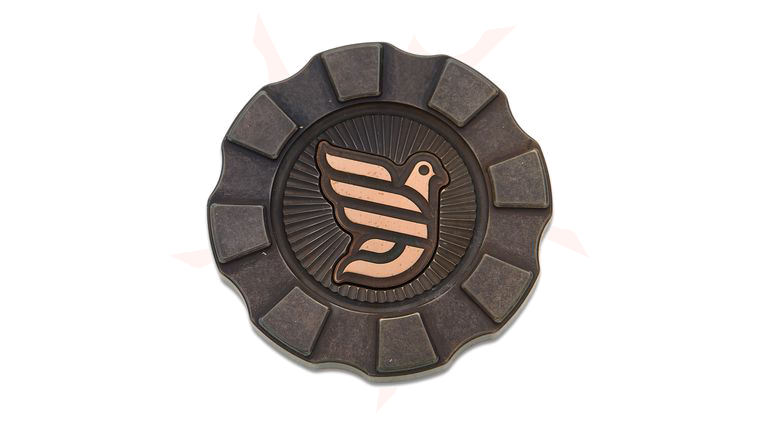 HiTex Gear Scoopy Loops Pigeon Club Blackened Titanium Poker Chip with Copper Inlay