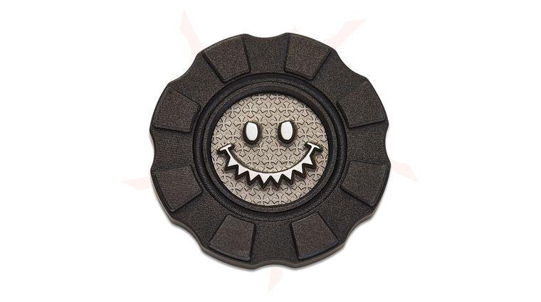 HiTex Gear Steel Flame Smiley Face Inlay Titanium Poker Chip