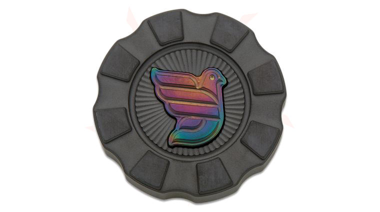 HiTex Gear Scoopy Loops Pigeon Club Two-Tone Zirconium Thick Poker Chip with Oil Slick Zirconium Inlay