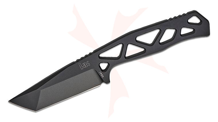 HK Knives by Boker FX01 Fixed Blade Knife 2.96 inch D2 Black Tanto Blade, One-Piece Construction , Kydex Sheath