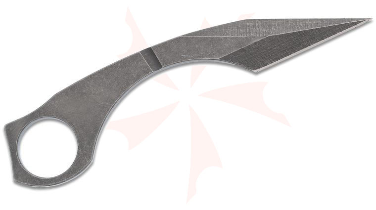 Jake Hoback Custom Karamback Fixed Blade Knife 2 inch Black Fallout CTS-40CP Chisel Blade with Finger Ring, Kydex Sheath