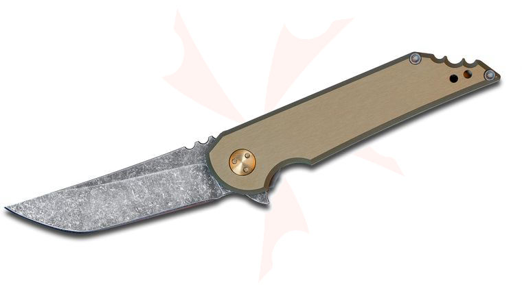 Jake Hoback Custom MK Ultra Flipper 2.5 inch CTS-XHP Acid Stonewashed Blade, Natural Aluminum Handles