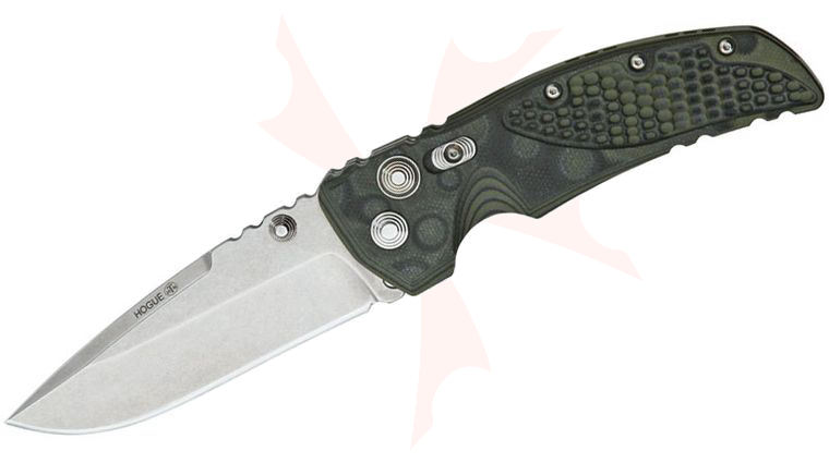 Hogue EX01 3.5 inch Tactical Drop Point Blade, G-Mascus Green G-10 Handles