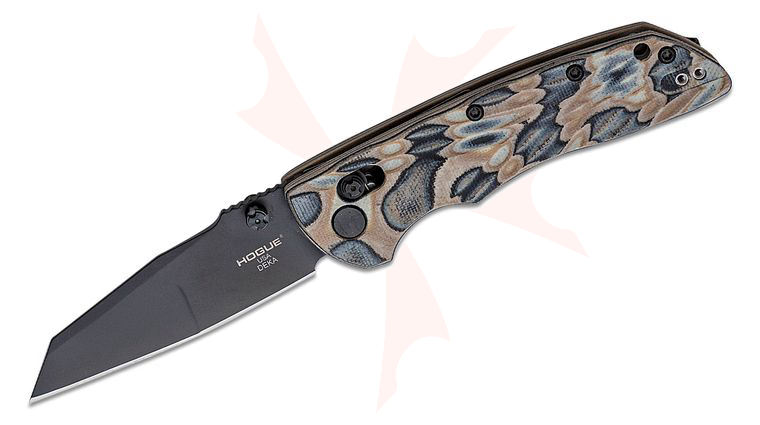 Hogue Deka ABLE Lock Folding Knife 3.25 inch CPM-20CV Black Cerakote Modified Wharncliffe Blade, G-Mascus FDE G10 Handles