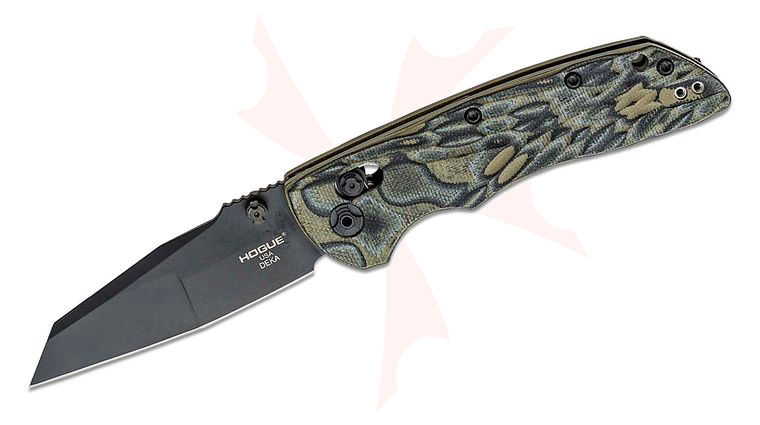 Hogue Deka ABLE Lock Folding Knife 3.25 inch CPM-20CV Black Cerakote Modified Wharncliffe Blade, G-Mascus Green G10 Handles