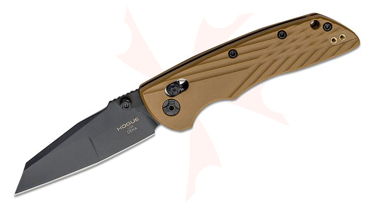 Hogue Deka ABLE Lock Folding Knife 3.25 inch CPM-MagnaCut Black Cerakote Modified Wharncliffe Blade, Flat Dark Earth Polymer Handles