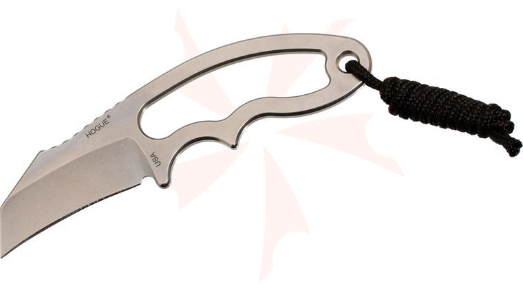 Hogue EX-F03 Hawkbill Neck Knife 2.25 inch 154CM Steel Blade, Aerospace Polymer Sheath