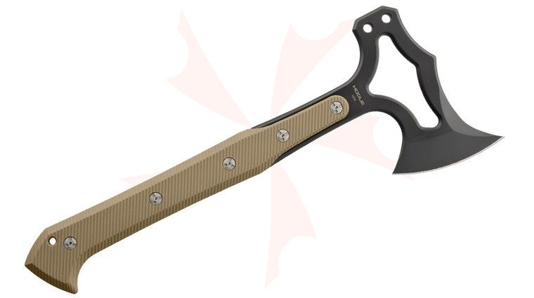 Hogue Allen Elishewitz EX-T01 Tomahawk 14.12 inch Overall, Black Cerakote S-7 Axe Head, Flat Dark Earth G10 Handles, G10 SheathAllen Elishewitz 