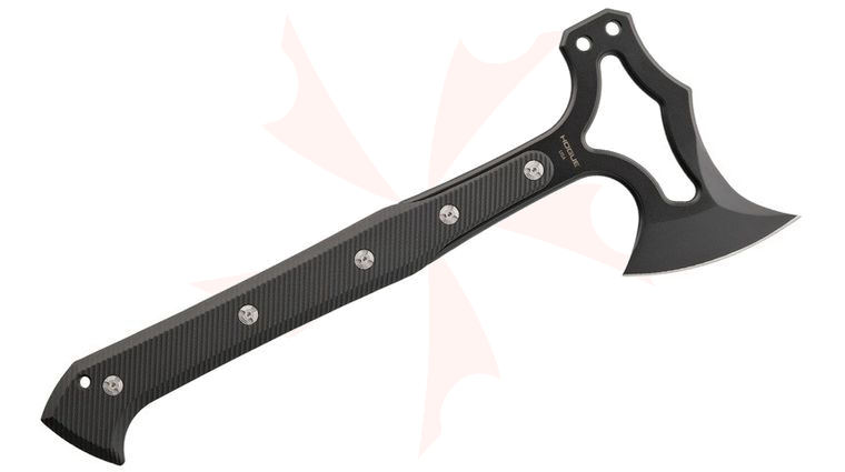 Hogue Allen Elishewitz EX-T01 Tomahawk 14.12 inch Overall, Black Cerakote S-7 Axe Head, Black G10 Handles, G10 Sheath