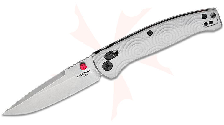 Hogue Mysto ABLE Lock Folding Knife 3.4 inch CPM-MagnaCut Stonewashed Clip Point Blade, Milled Titanium Handles