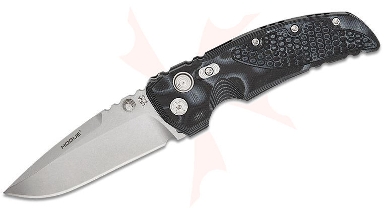Hogue EX01 3.5 inch Tactical Drop Point Blade, G-Mascus Black G-10 Handles