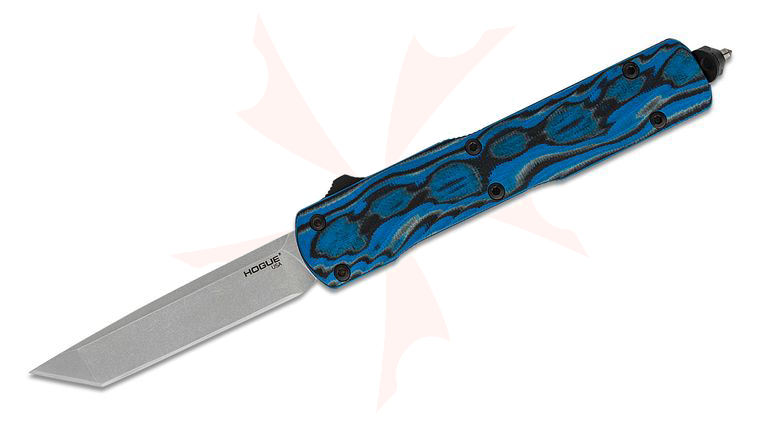 Hogue Counterstrike OTF AUTO Knife 3.35 inch CPM-20CV Tumbled Tanto Blade, G-Mascus Blue Lava G10 and Black Aluminum Handles