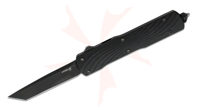 Hogue Counterstrike OTF AUTO Knife 3.35 inch CPM-20CV Black PVD Tanto Blade, Solid Black G10 and Black Aluminum Handles