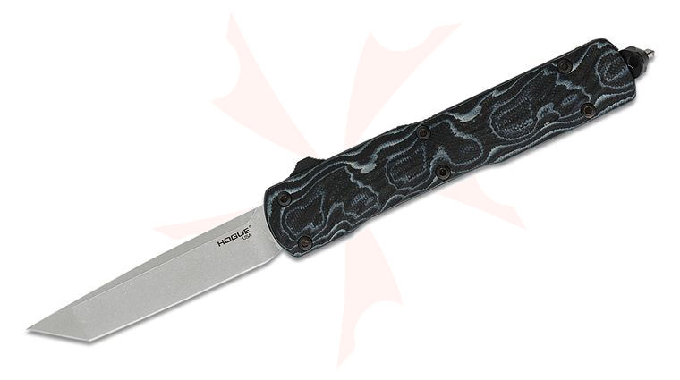 Hogue Counterstrike OTF AUTO Knife 3.35 inch CPM-20CV Tumbled Tanto Blade, G-Mascus Black G10 and Black Aluminum Handles