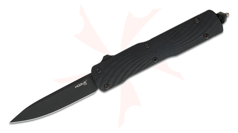 Hogue Counterstrike OTF AUTO Knife 3.35 inch CPM-20CV Black PVD Drop Point Blade, Solid Black G10 and Black Aluminum Handles