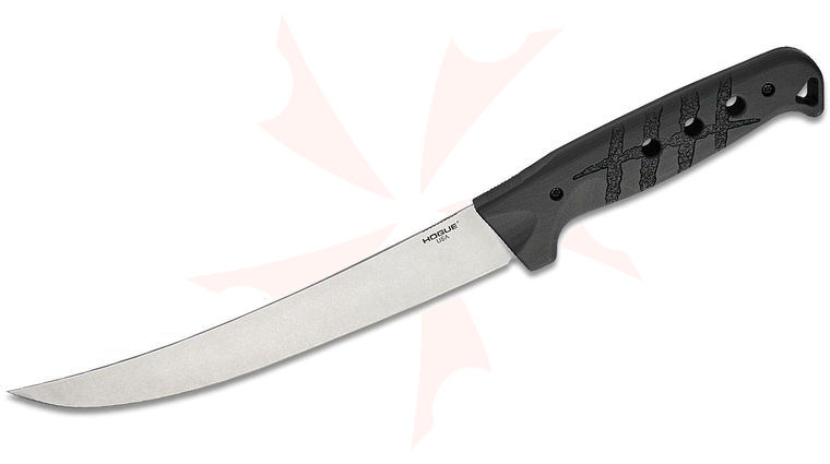 Hogue Scott Bruhns Bone Flex Fixed Blade Boning Knife 7.125 inch CPM-MagnaCut Tumbled Flexible Upswept Blade, Black Diamond Richlite Handles, Nylon Blade Guard