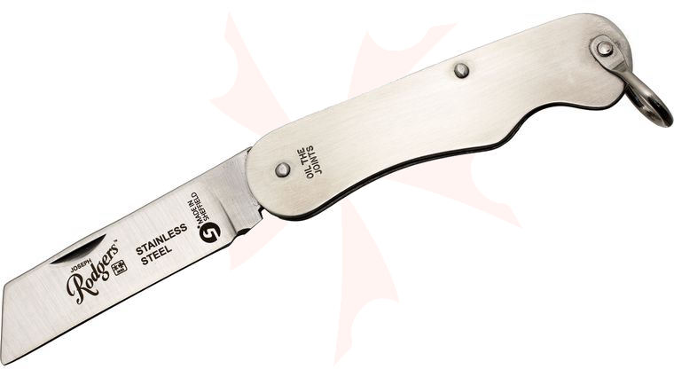 Sheffield One Piece British Army Folding 2.36 inch Sheepsfoot Blade, Stainelss Steel Handles