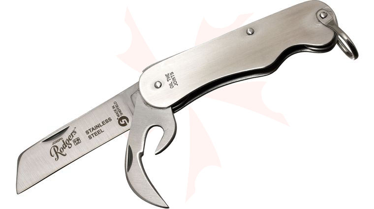 Sheffield Two Piece British Army Folding 2.36 inch Sheepsfoot Blade, Steel Handles
