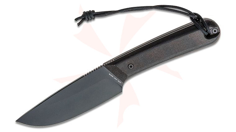 The James Brand Hell Gap Fixed Blade Knife 3.8 inch CPM-S35VN Black Plain Blade, Black Micarta Handles, Kydex Sheath