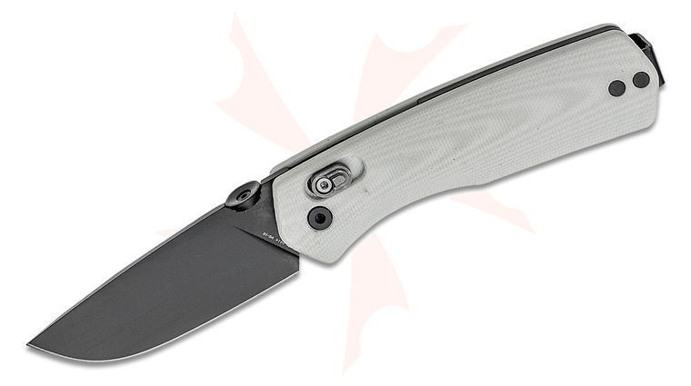 The James Brand Carter Folding Knife 2.75 inch Black VG-10 Plain Blade, White G10 Handles