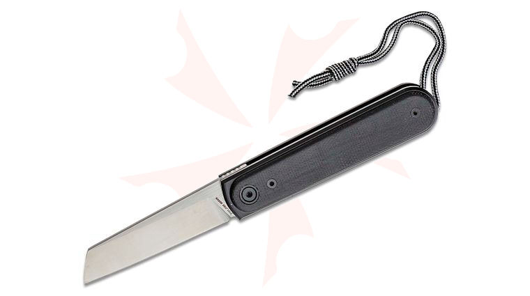 The James Brand Duval Folding Knife 2.65 inch CPM-S35VN Satin Plain Sheepsfoot Blade, Black Micarta Handles