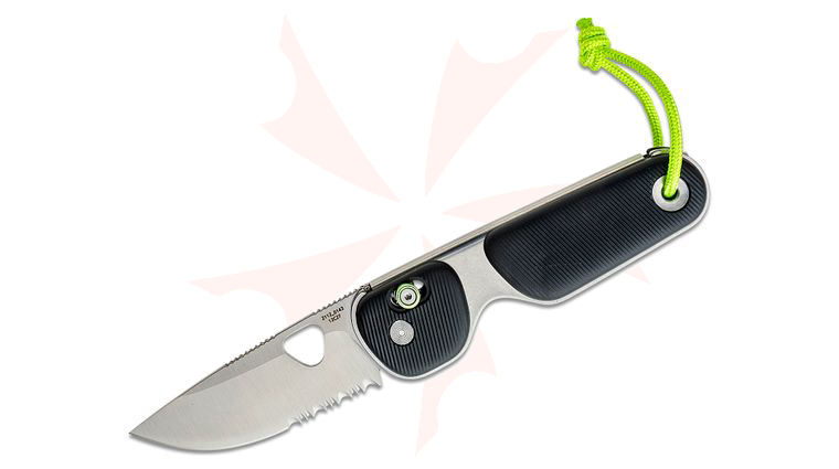 The James Brand Redstone Folding Knife 2.5 inch Sandvik 12C27 Satin Combo Blade, Black Polypropylene Handles