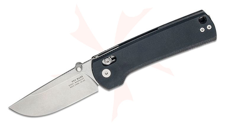 The James Brand The Kline Folding Knife 3.39 inch CPM-MagnaCut Stonewashed Drop Point Blade, Black Micarta Handles
